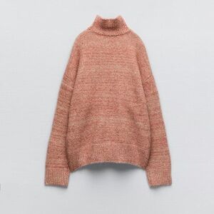 Zara Soft Peach Turtleneck Sweater